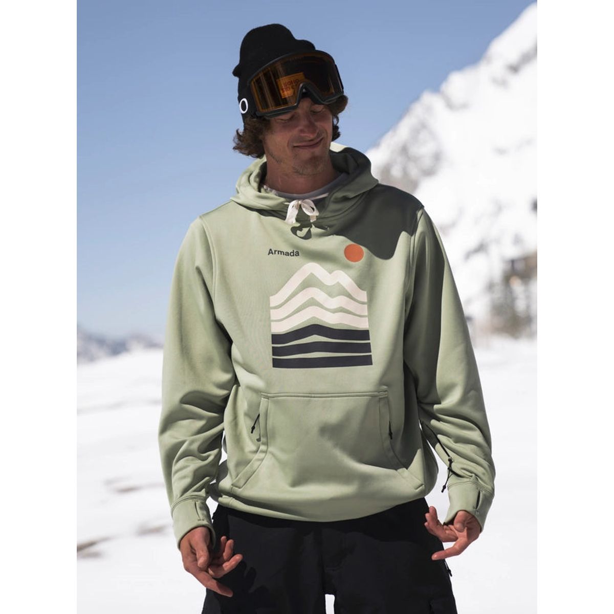 Rollin Hoodie til ski Unisex, Macha / L