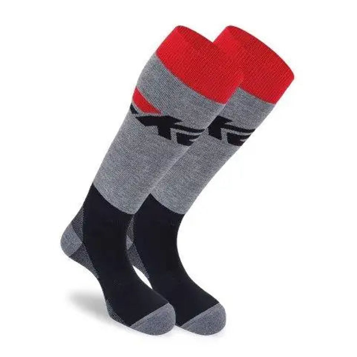 K2 - Skistrømper Voksen (2 par), Black/Grey/Red / 43-46