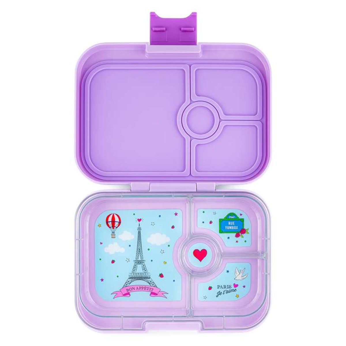 Yumbox Madkasse - Panino - 4 rum - Lulu Purple/Paris Je T'aime