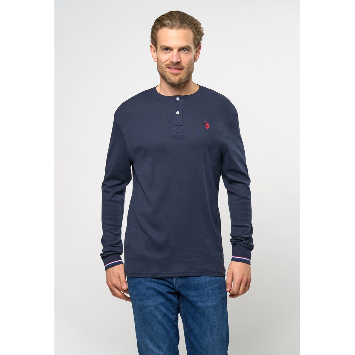 Cosimo Grandad Long Sleeve T-shirt - U.S. Polo Assn - Herre - S