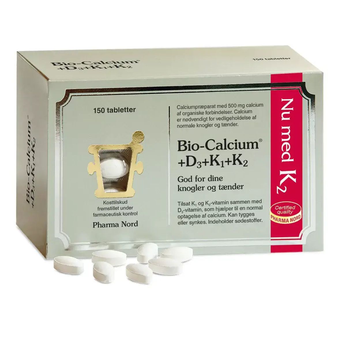 Pharma Nord Bio-Calcium+D3+K1+K2. 150 tabletter