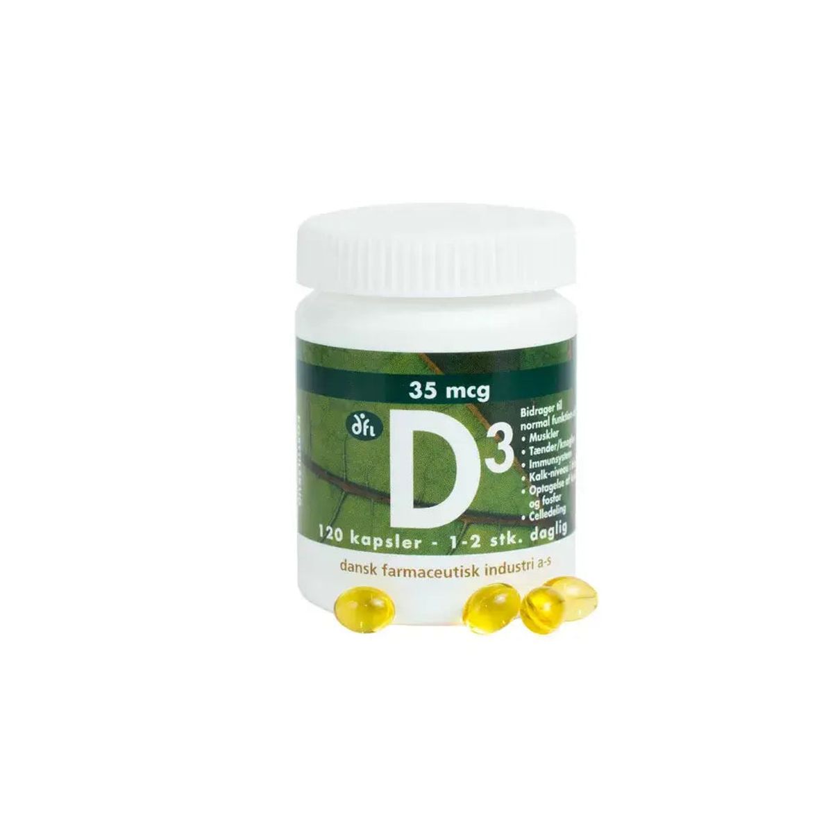 D3-vitamin, 35 mcg. 120 kapsler