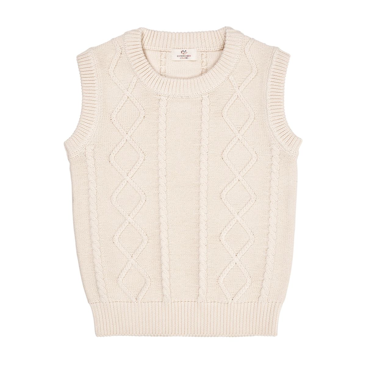 KABELSTRIKKET VEST - CREAM - CREAM / 50