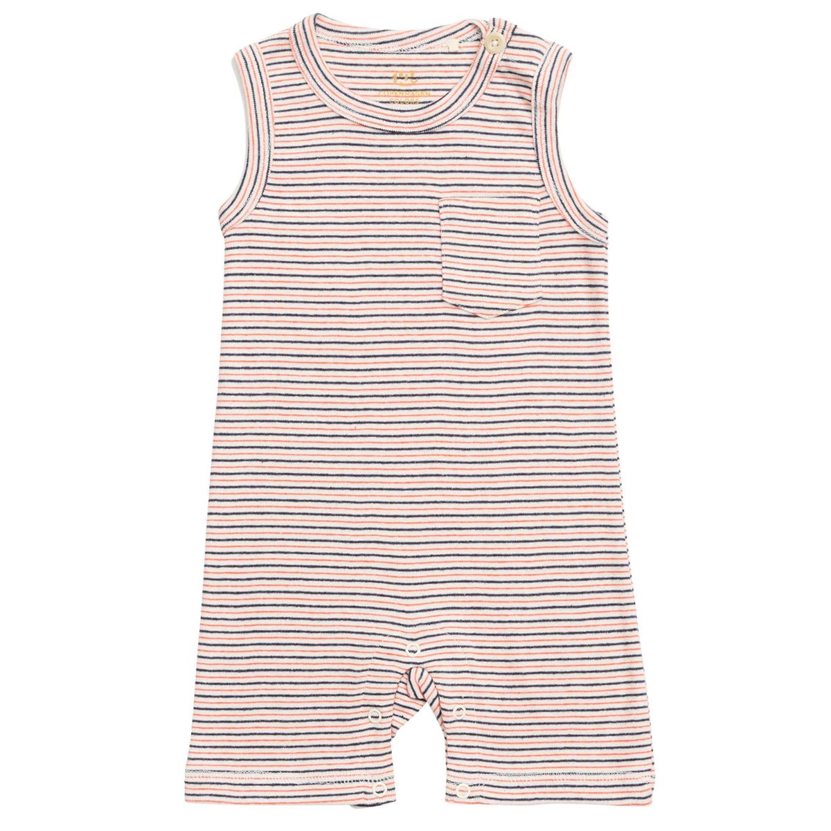 STRIBET KORT ROMPER - BLUE/RED STRIPE - BLUE/RED STRIPE / 50