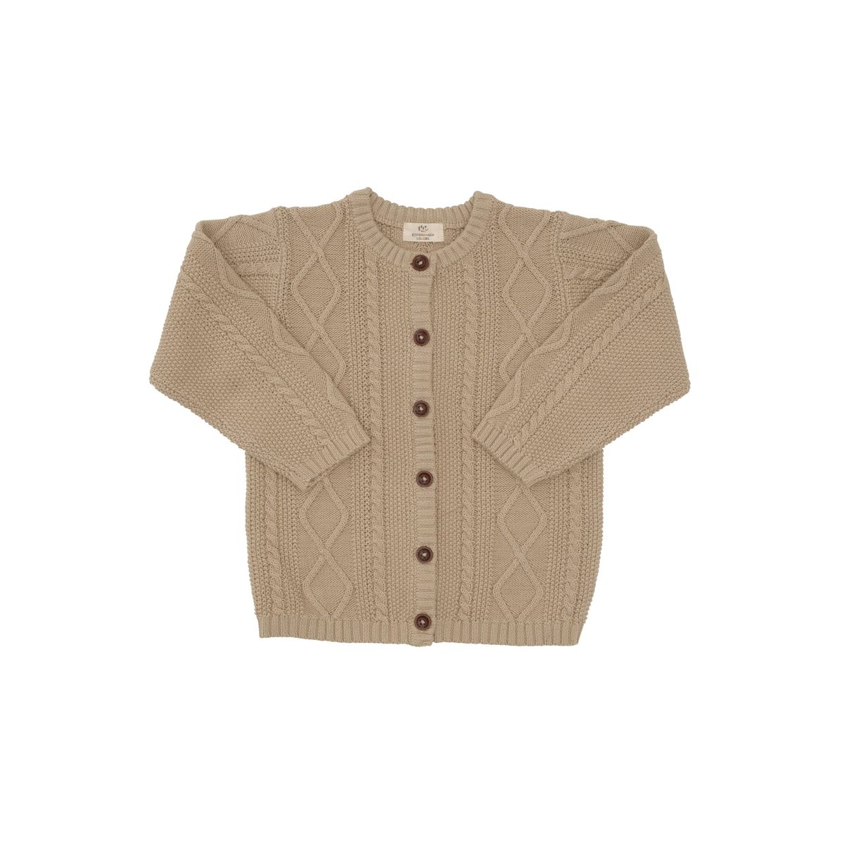 KABELSTRIKKET CARDIGAN - LT. TAUPE - LT. TAUPE / 128