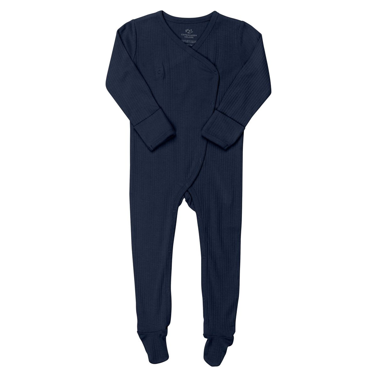 HELDRAGT I RIB JERSEY MED SIDELUKNING - NAVY - NAVY / 68