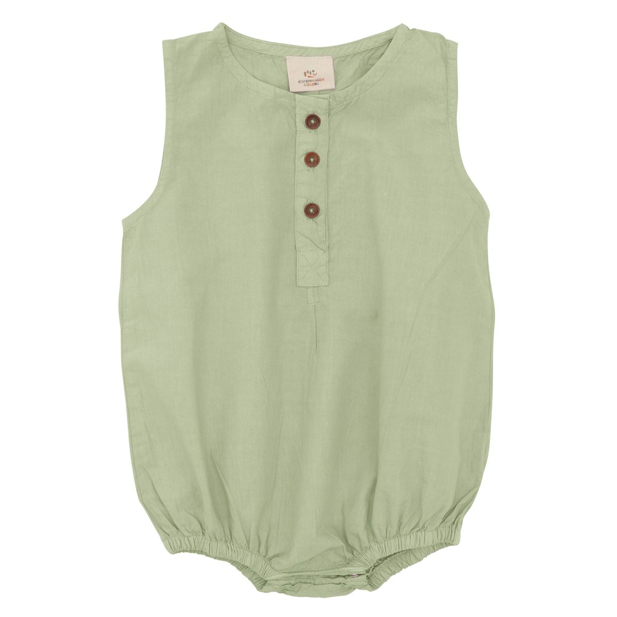 KLASSISK POPLIN ROMPER - DUSTY GREEN - DUSTY GREEN / 92