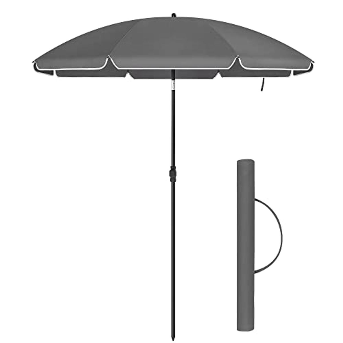 Strandparasol i sort - 160cm