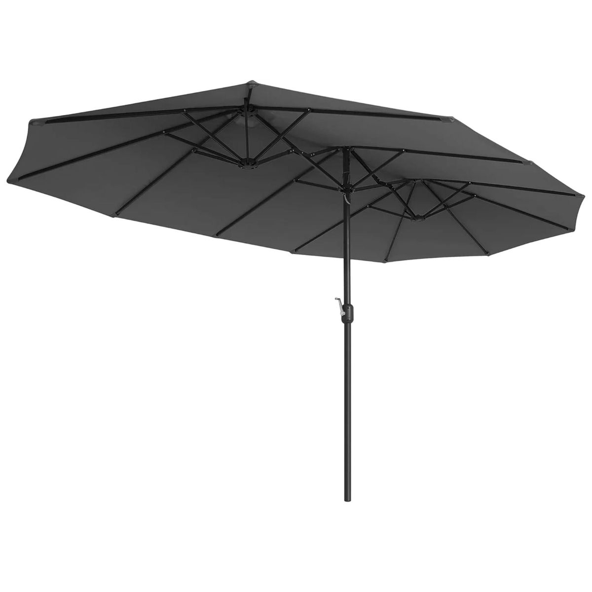 Luksus dobbelt parasol - Ekstra stor i sort - 460 x 270 cm