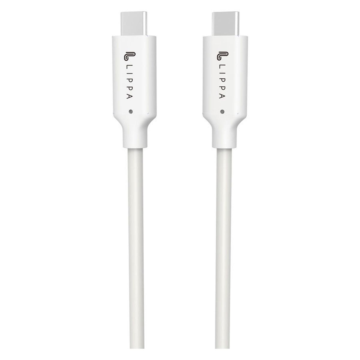 Lippa USB-C til USB-C 100W 10Gbps kabel 2m, Hvid