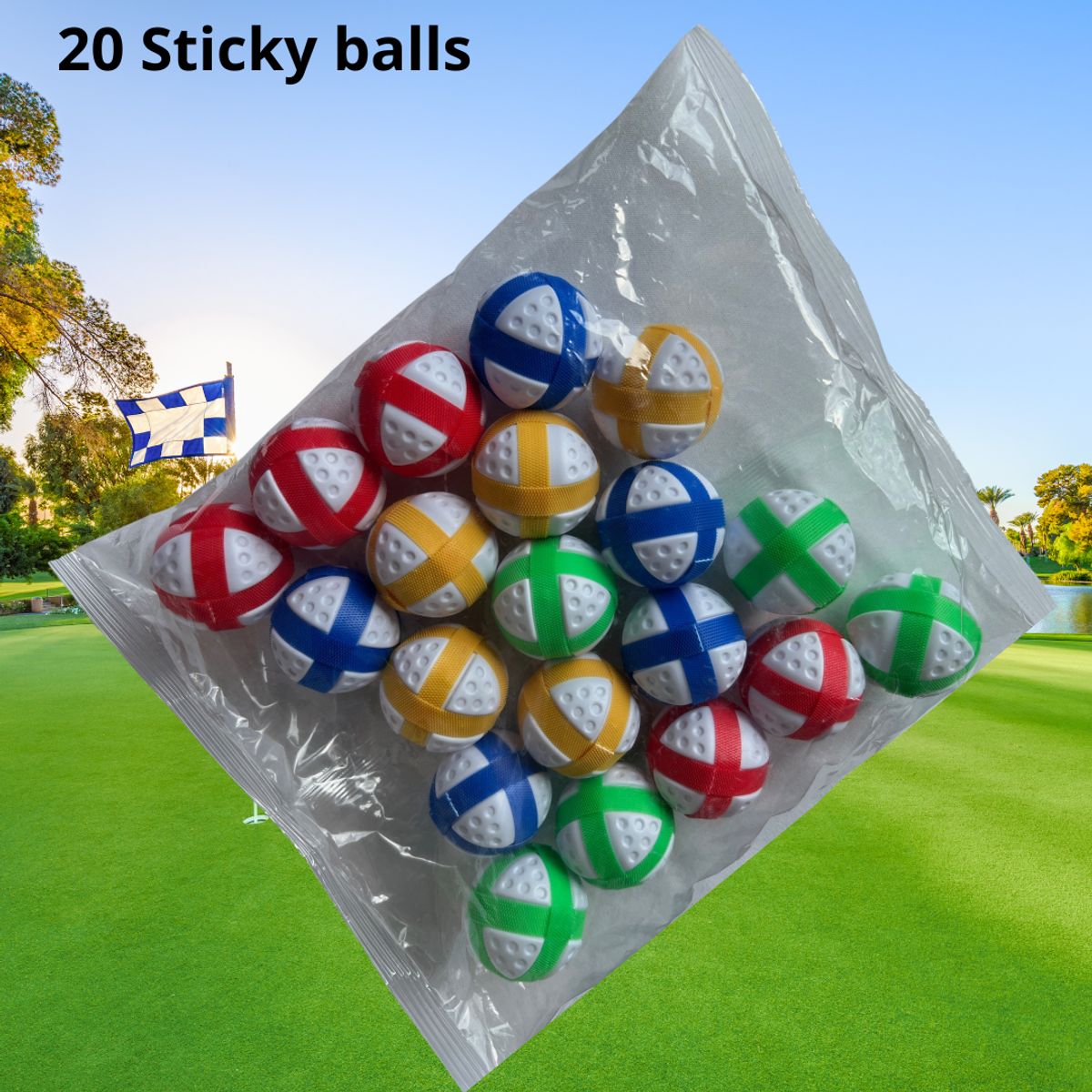 Sticky Balls (20 stk, 4 farver)