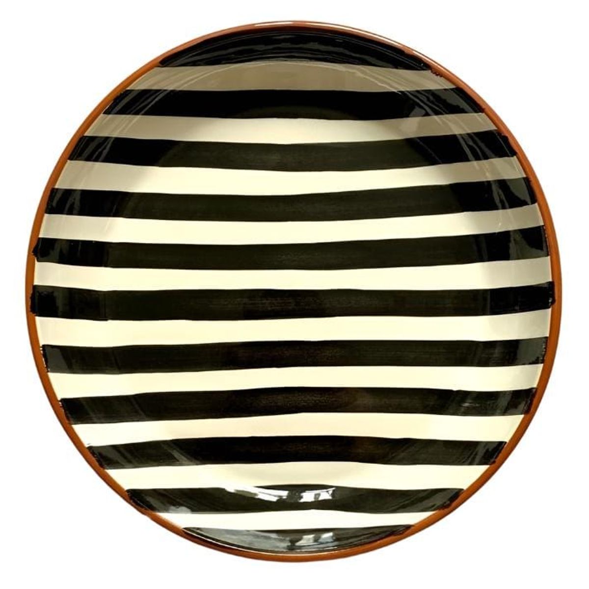 Casa Cubista Bold Stripe Grønstribet Serveringsskål - Black