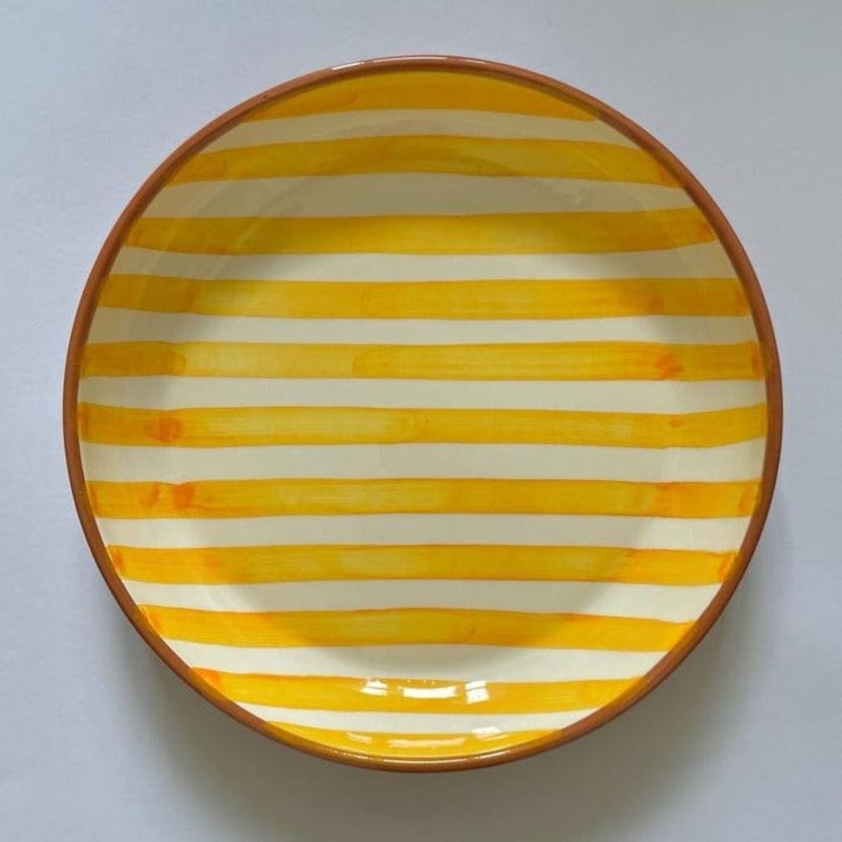 Casa Cubista Bold Stripe Sortstribet Serveringsskål - Yellow