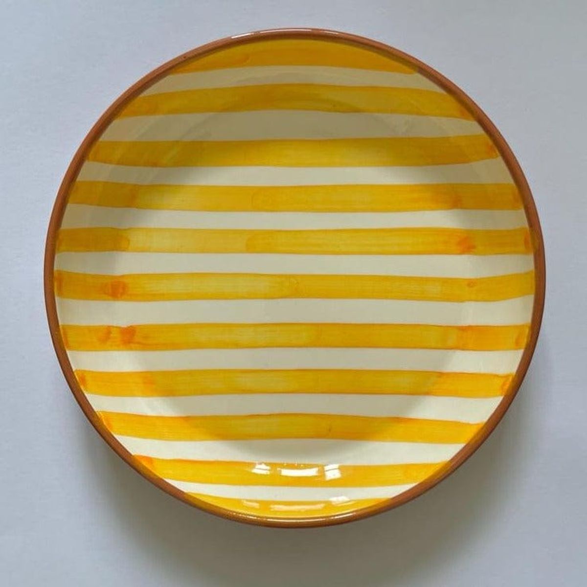 Casa Cubista Bold Stripe Grønstribet Serveringsskål - Yellow