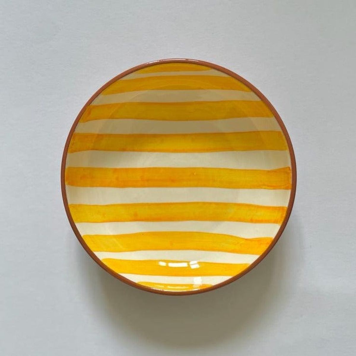 Casa Cubista Bold Stripe Blåstribet Skål - Yellow