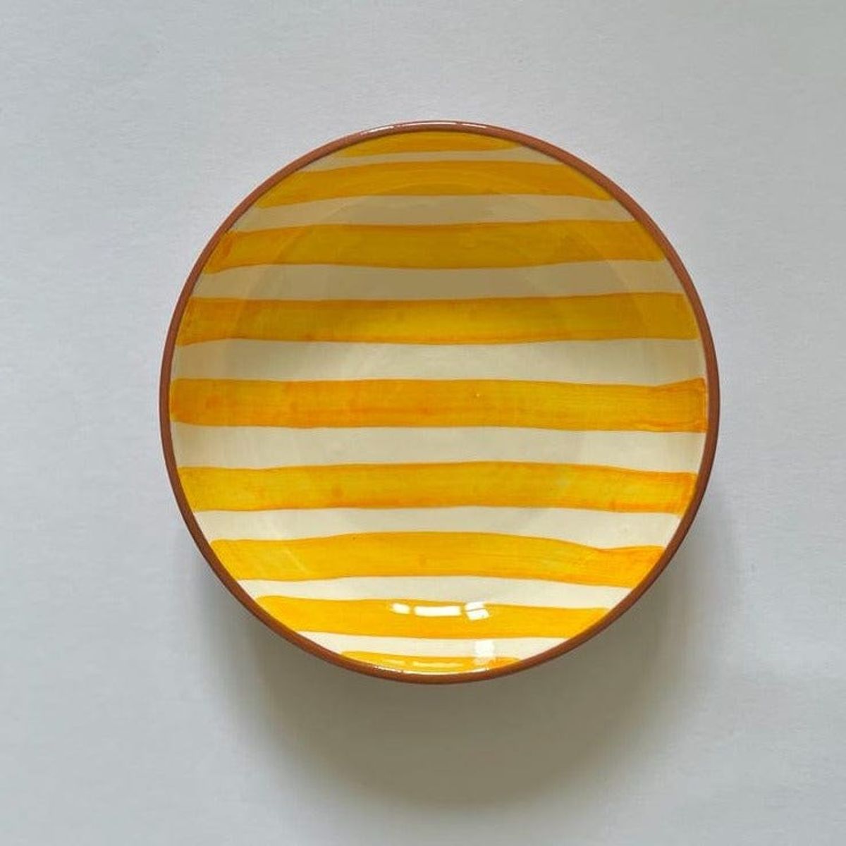 Casa Cubista Bold Stripe Grønstribet Skål - Yellow