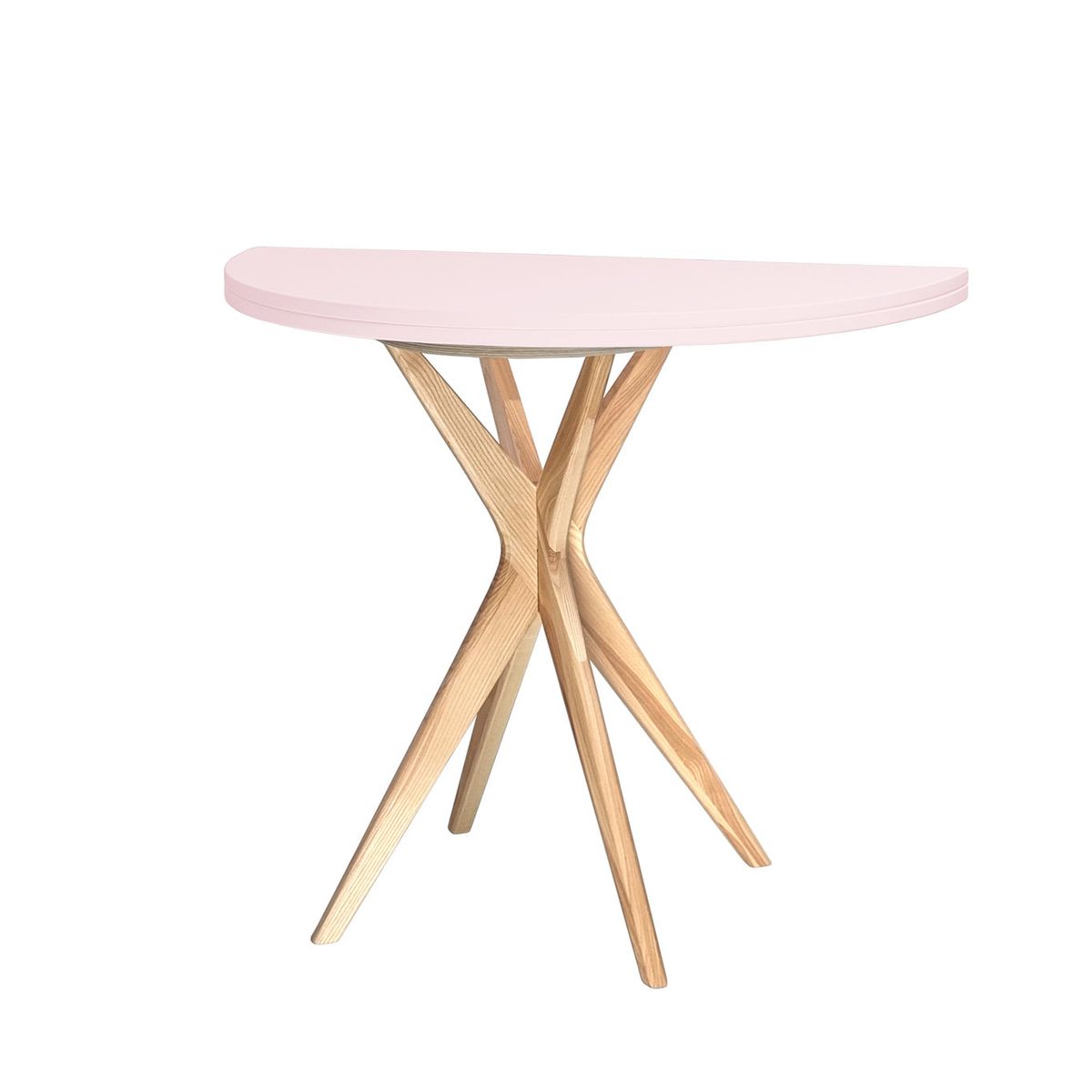 JUBI Halvrundt udtrækkeligt bord diam. 90cm Powder Pink