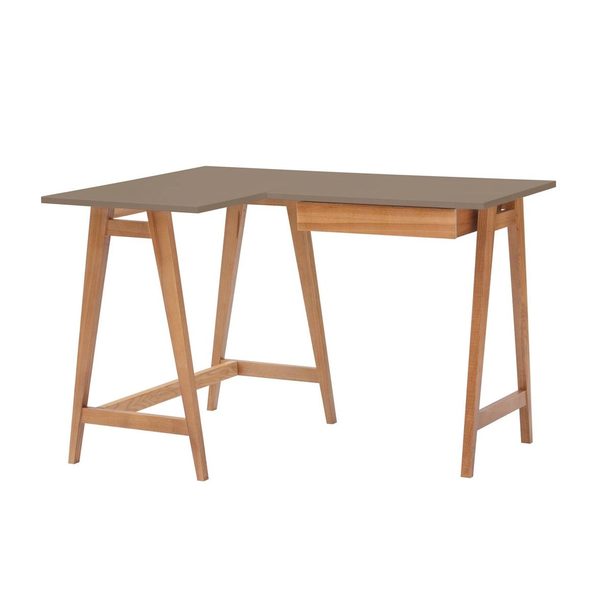 LUKA Hjørneskrivebord B115cm x D85cm Brun Oak Venstre Side