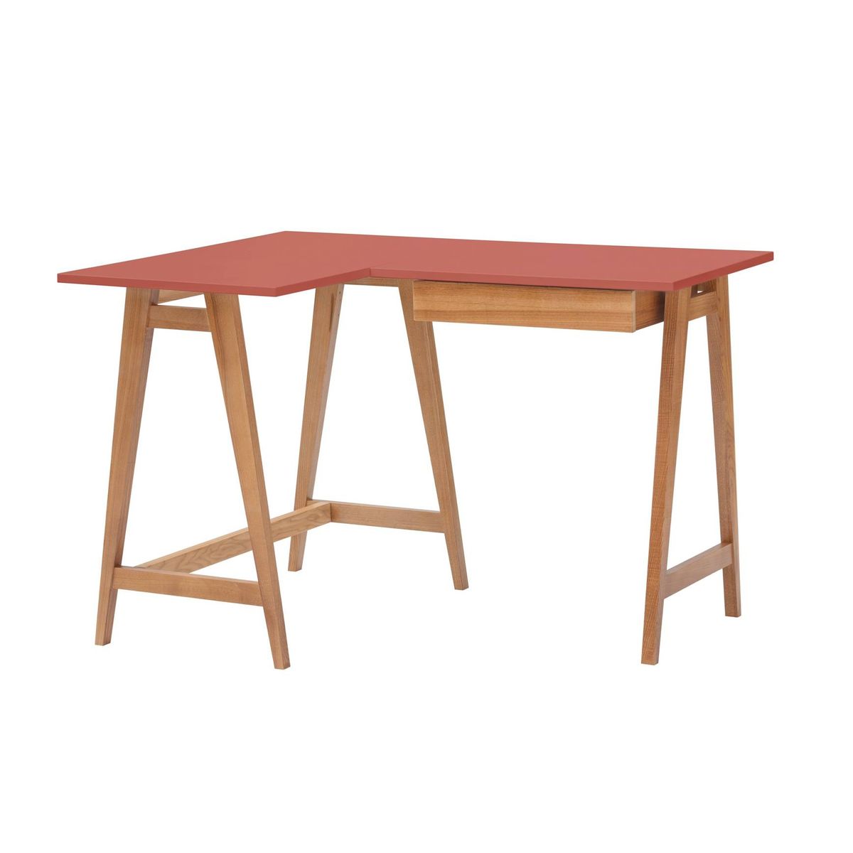 LUKA Hjørneskrivebord B115cm x D85cm Antik pink Eg Venstre Side