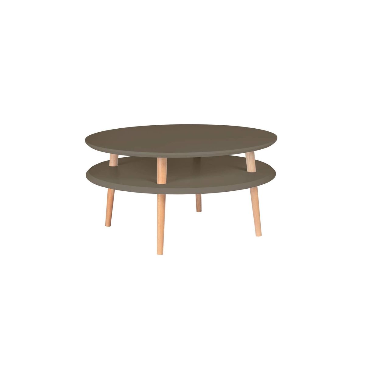 UFO Sofabord diameter 70cm x højde 35cm Brun