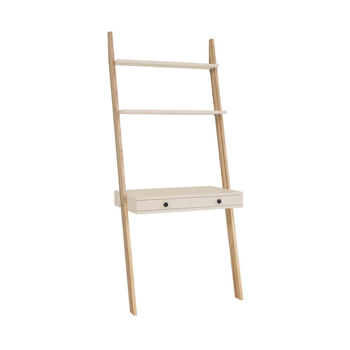 LENO Stigehylde Skrivebord 79x183cm Brun Beige