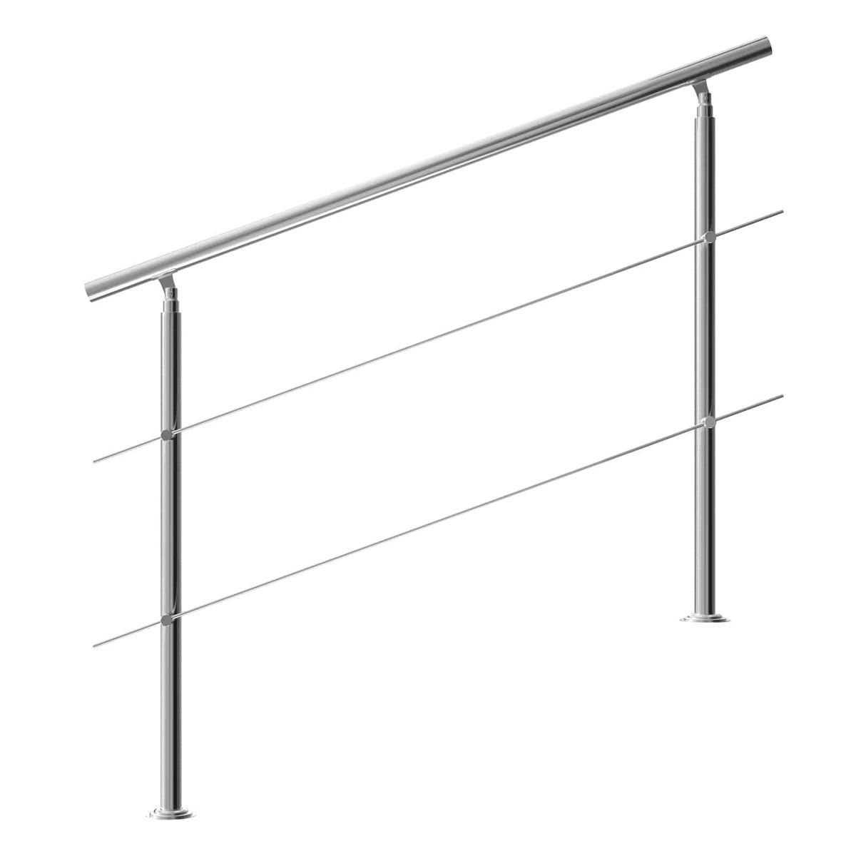 Trappegelænder rustfrit stål 150cm 2 stivere