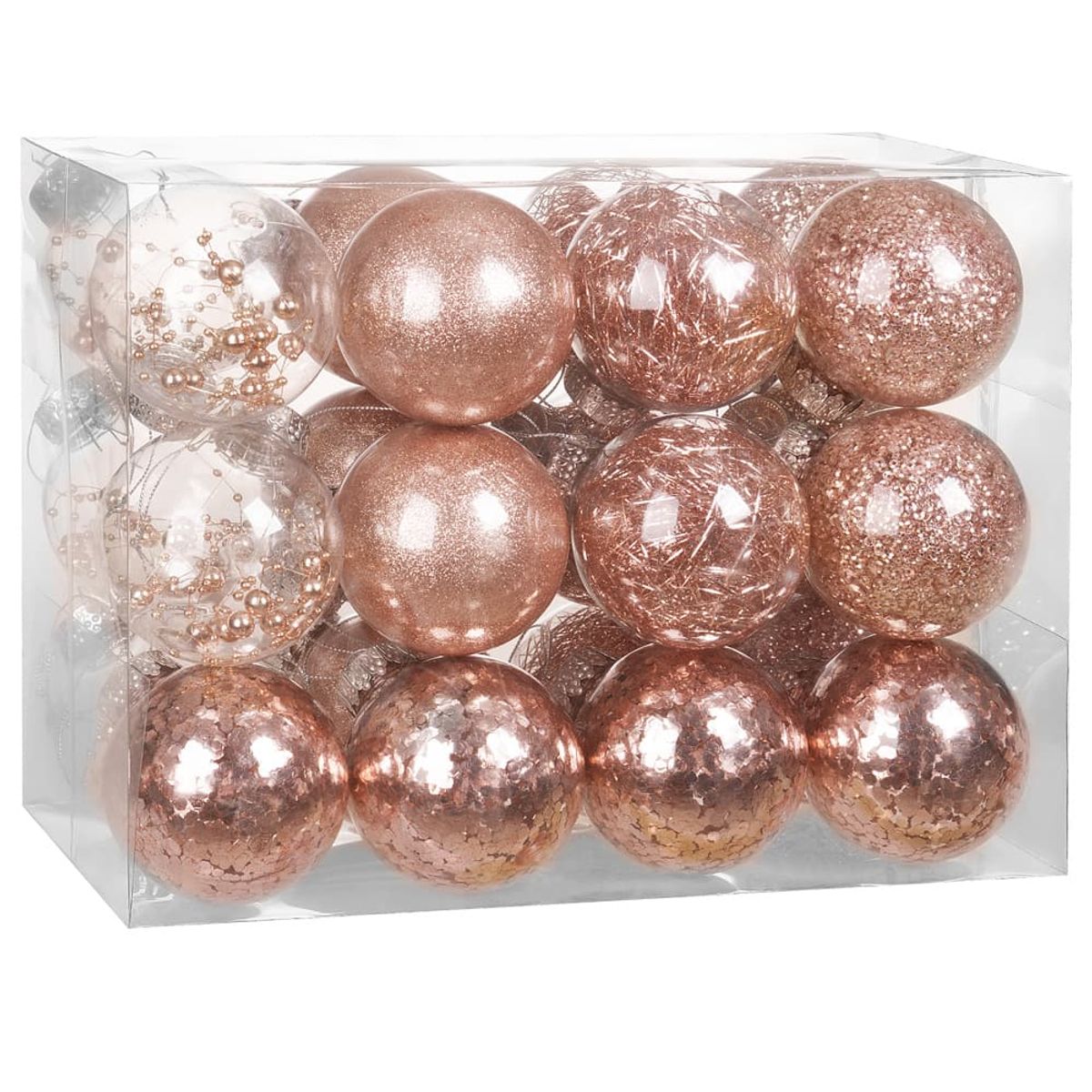 Juletræbaubles 24 pcs rose-guld 7cm