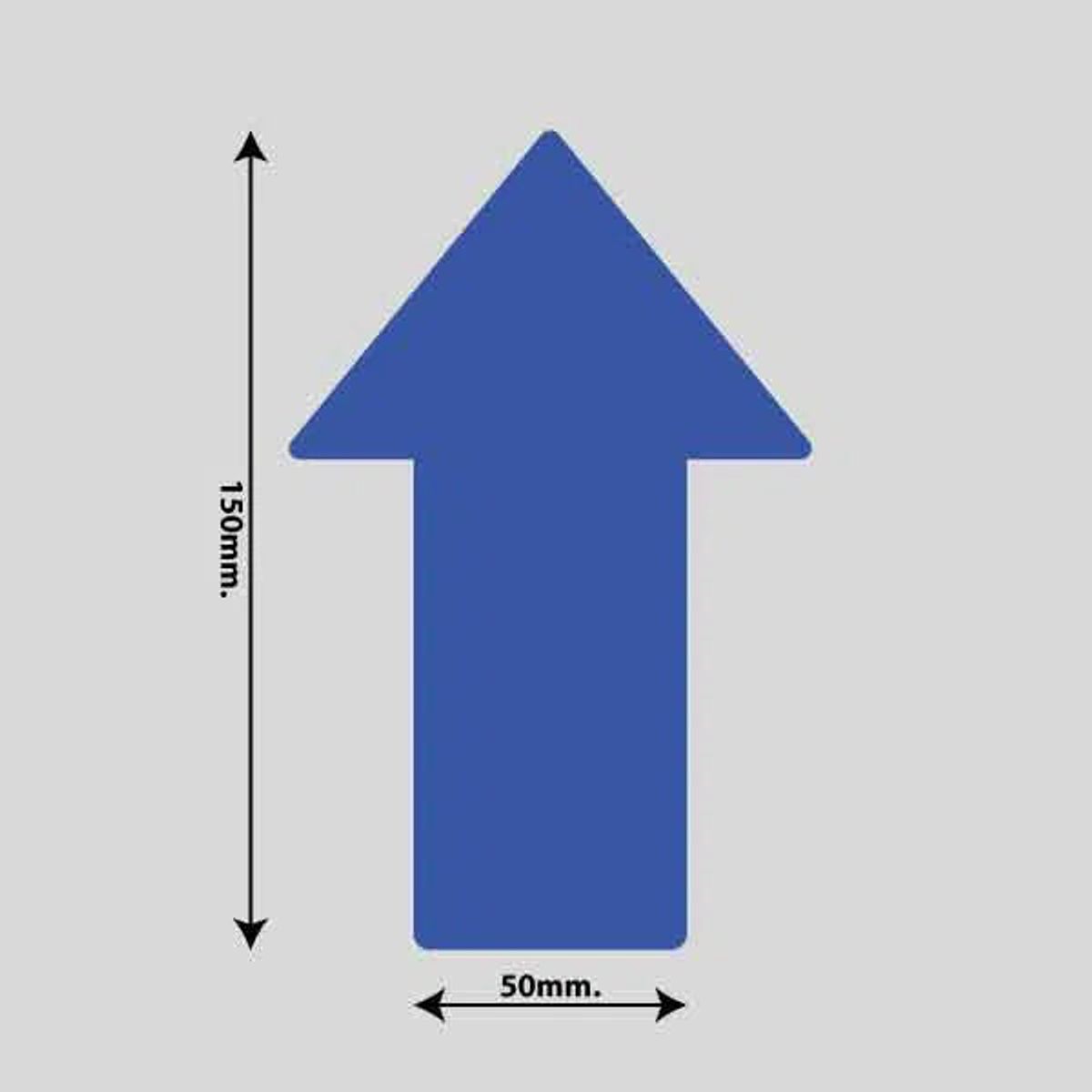 Gulvmarkerings Tape og Symboler. - Blå / Pil 100mm x 150mm (10 stk. pakke)