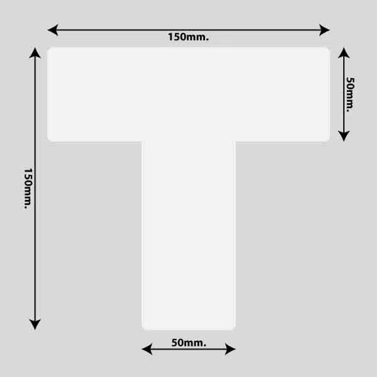 Gulvmarkerings Tape og Symboler. - Hvid / T-Markering 150mm x 150mm (10 stk. pakke)