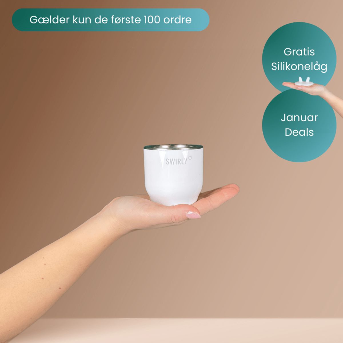 Swirly Flaskevarmer - Gratis MAM adapter / Hvid