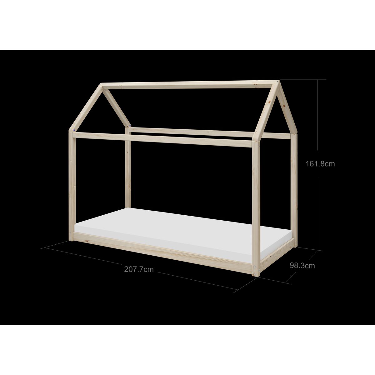 FLEXA COTTAGE Enkeltseng, Pine, 90x200 cm 207.7 cm x 161.8 cm x 98.3 cm Pine