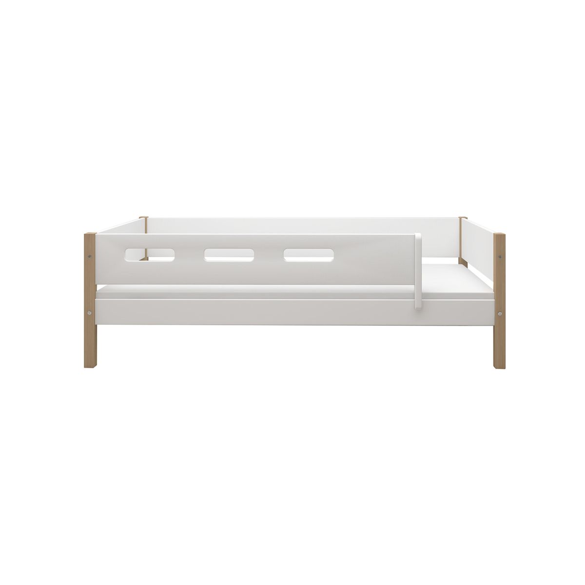 FLEXA Enkeltseng m. sengehest 208.0 cm x 66.5 cm x 99.3 cm White/Oak