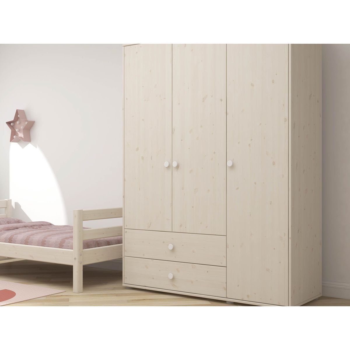 FLEXA Garderobeskab 202.5 cm x 150.0 cm White/White Washed Pine