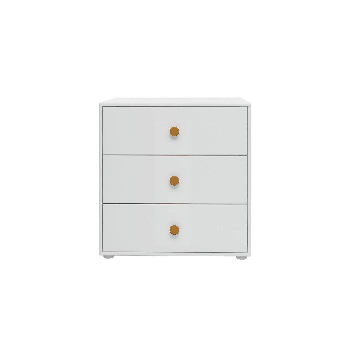 FLEXA Kommode, 3 skuffer 74.5 cm x 72.0 cm White/Mustard