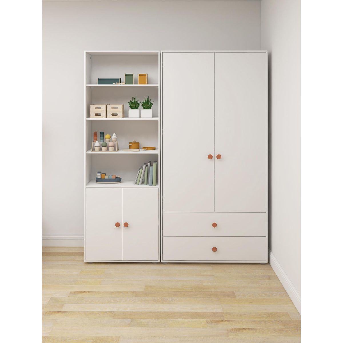 FLEXA Maxi-reol, 2 låger 202.5 cm x 72.0 cm White/Blush