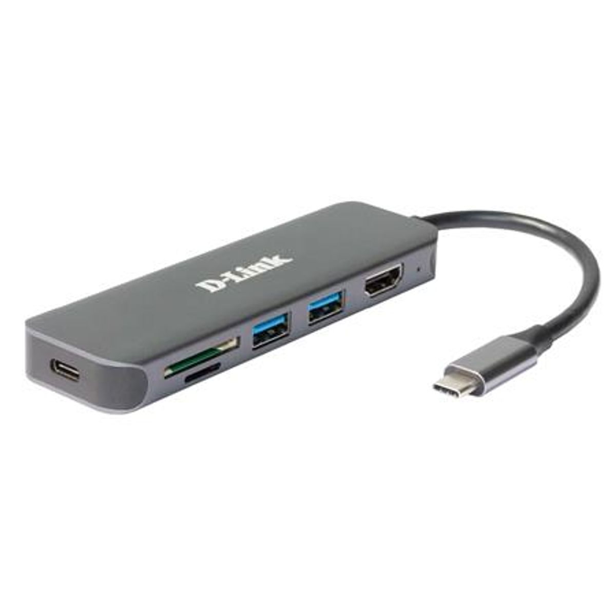 Usb-C Hub, 6-I-1, Med Hdmi & Kort Læser