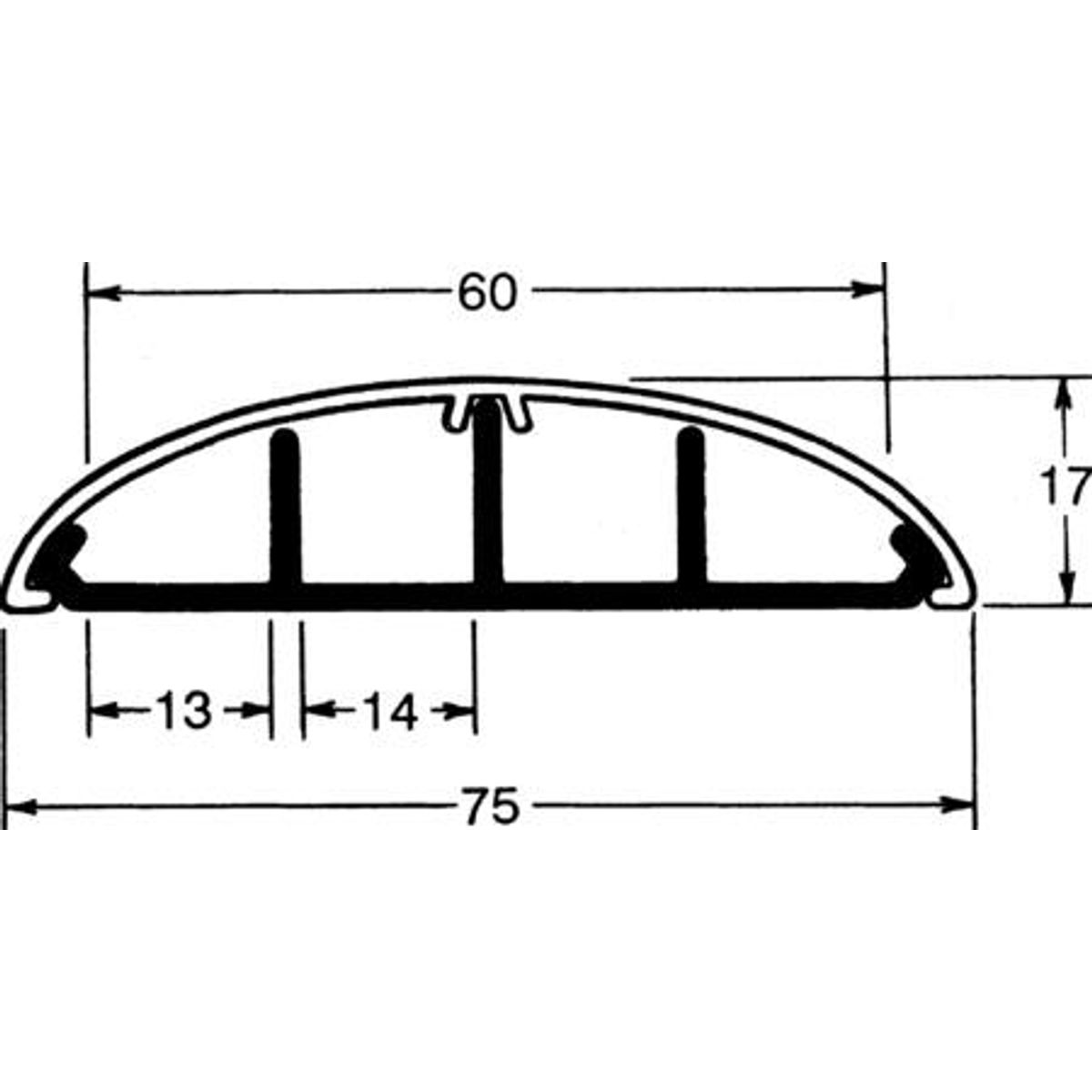 Gulvkanal 75X18 Mm Perlegrå 2 Meter