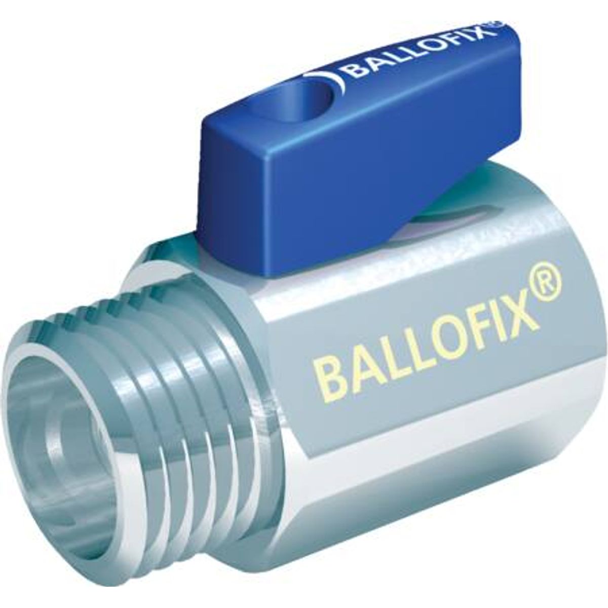 Ballofix 1/2" Muffe/Nippel Blå Håndtag