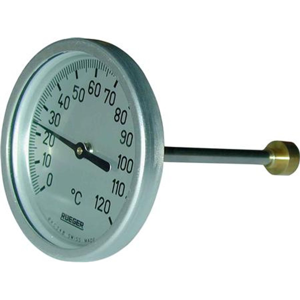 Termometer 0-120°. Ø80. 50Mm Føler. Kl 1