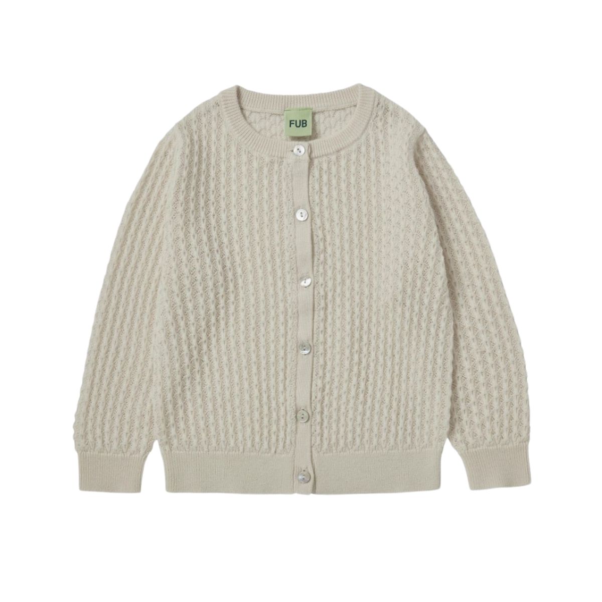 UDSALG - FUB Cardigan Pointelle Uld - FUB - Cardigan - GladeRollinger.dk