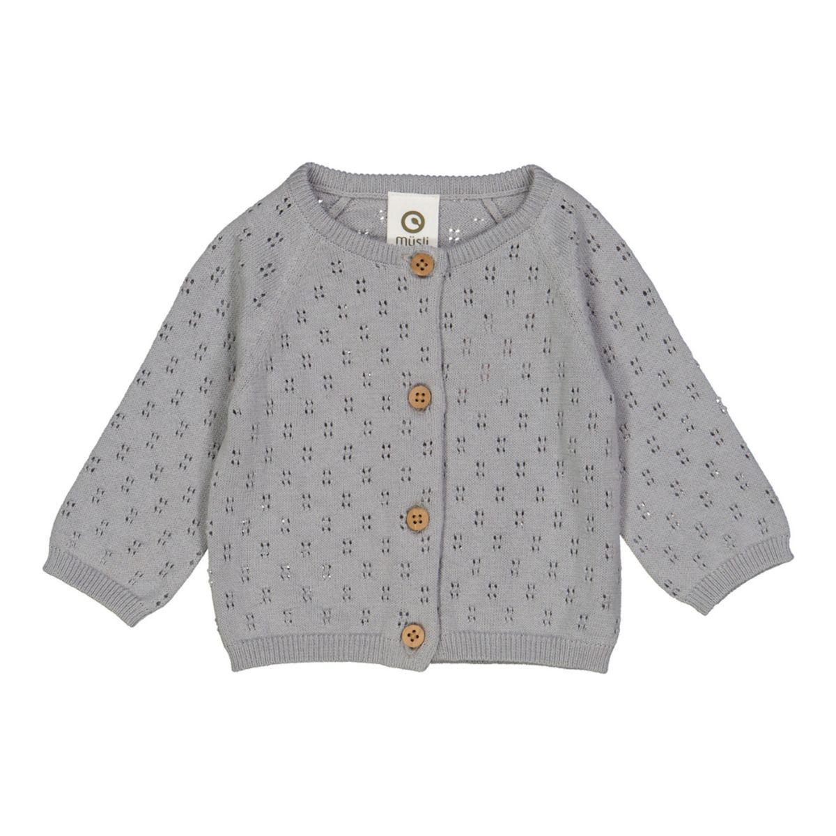 UDSALG - Müsli Strik Pointelle Cardigan - Müsli - Cardigan - GladeRollinger.dk