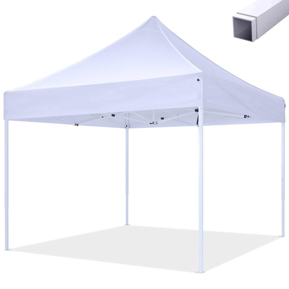 Pavillon Easy Up - 3x3m - Stål - Comfort - Hvid