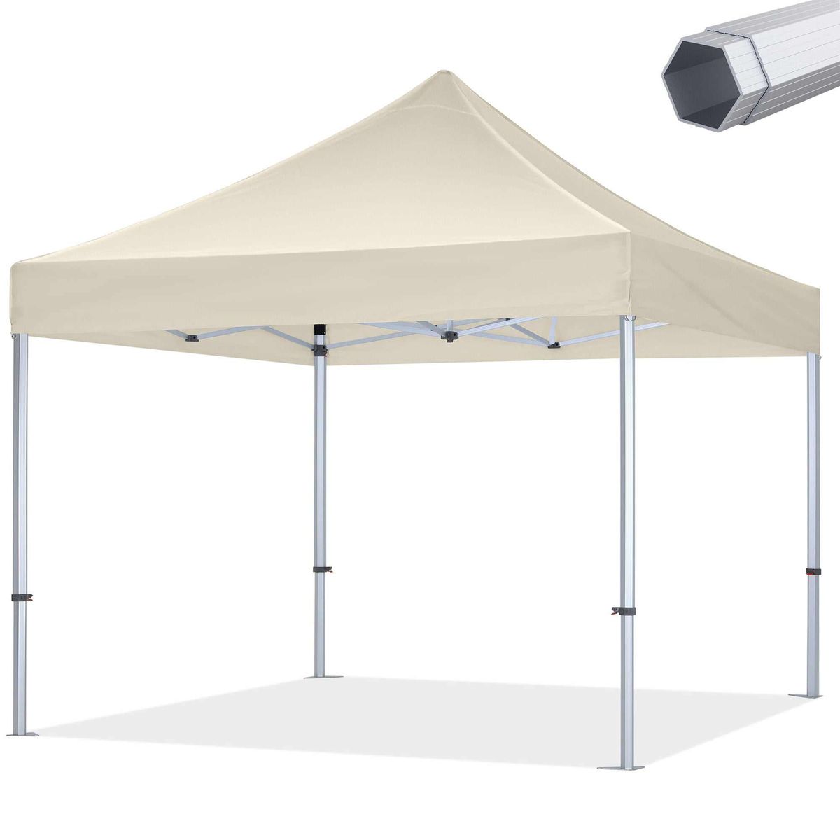 Pavillon Easy Up - 3x3m - Aluminium - Premium - Hvid