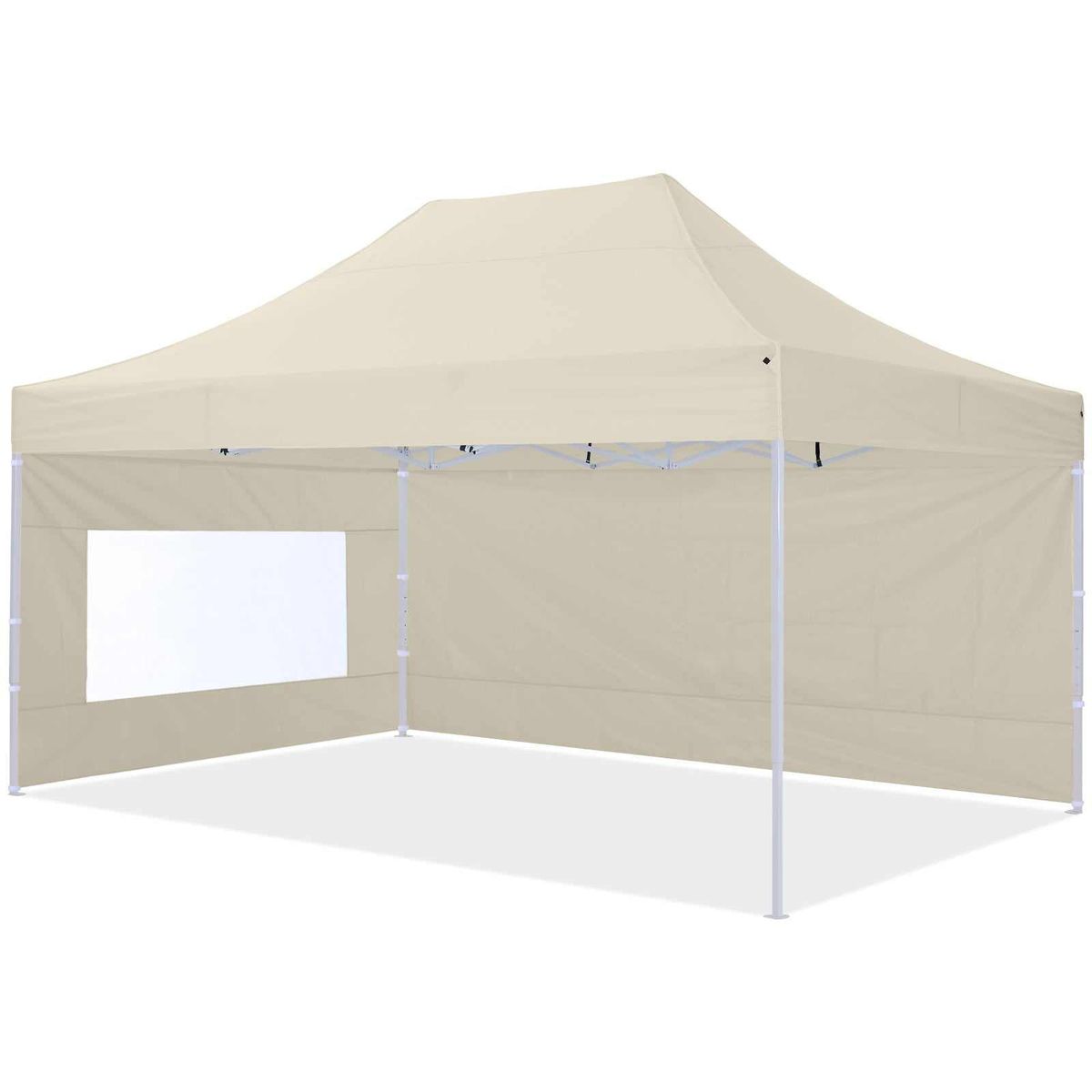 Sidevæg til pavillon 3x4,5m - Vindue - Beige