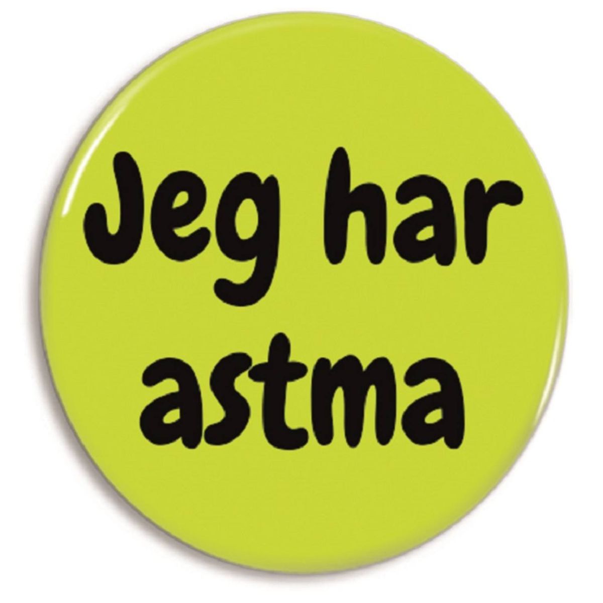 Badge 'jeg har astma' til tøjet eller tasken - Badge fra Astma Allergi Shoppen