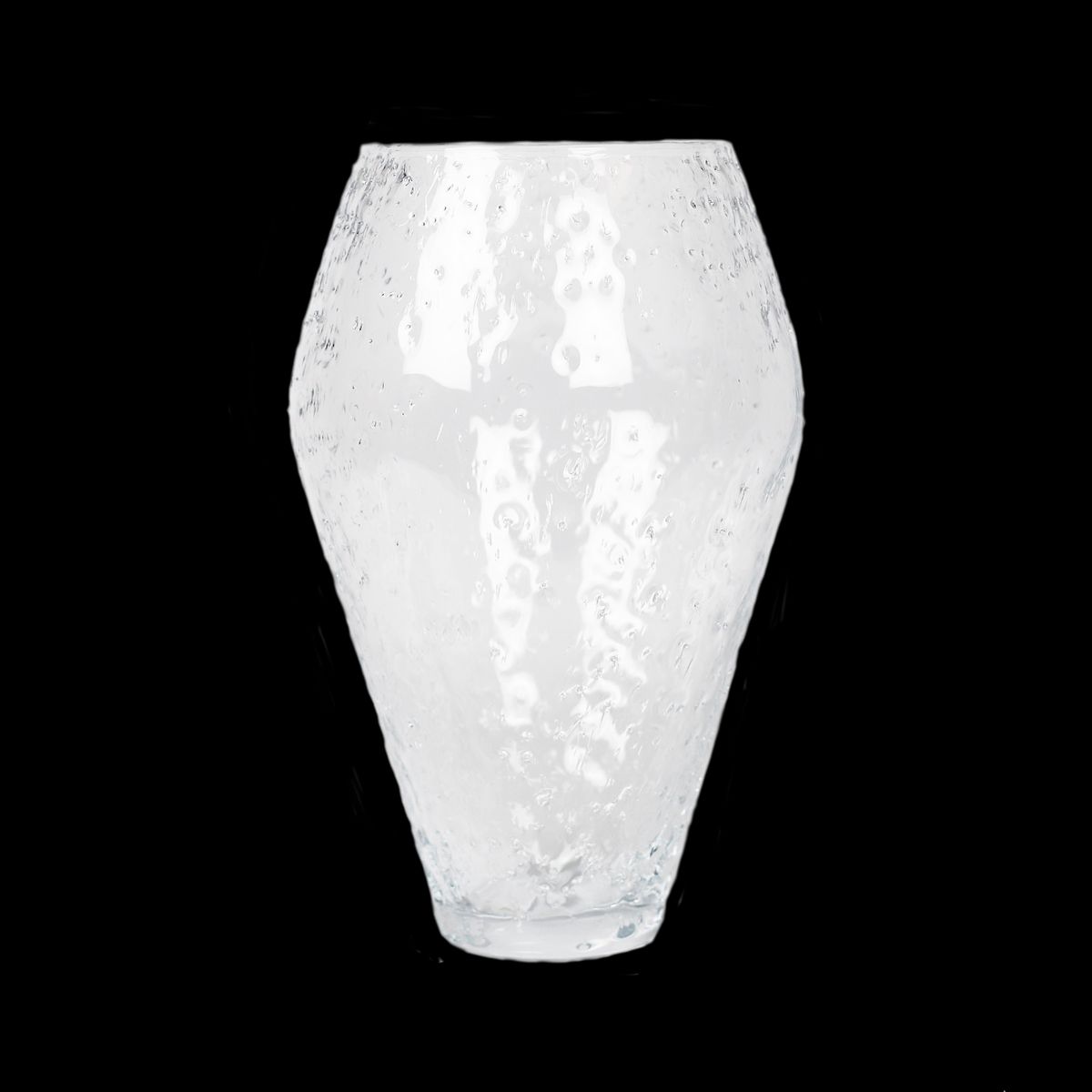 Crushed Glass Vase, Large - Clear