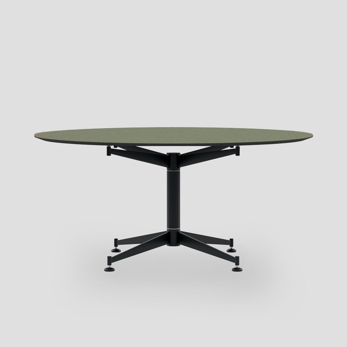 Star Table - 73-75 / Ø128 Linoleum / Olive