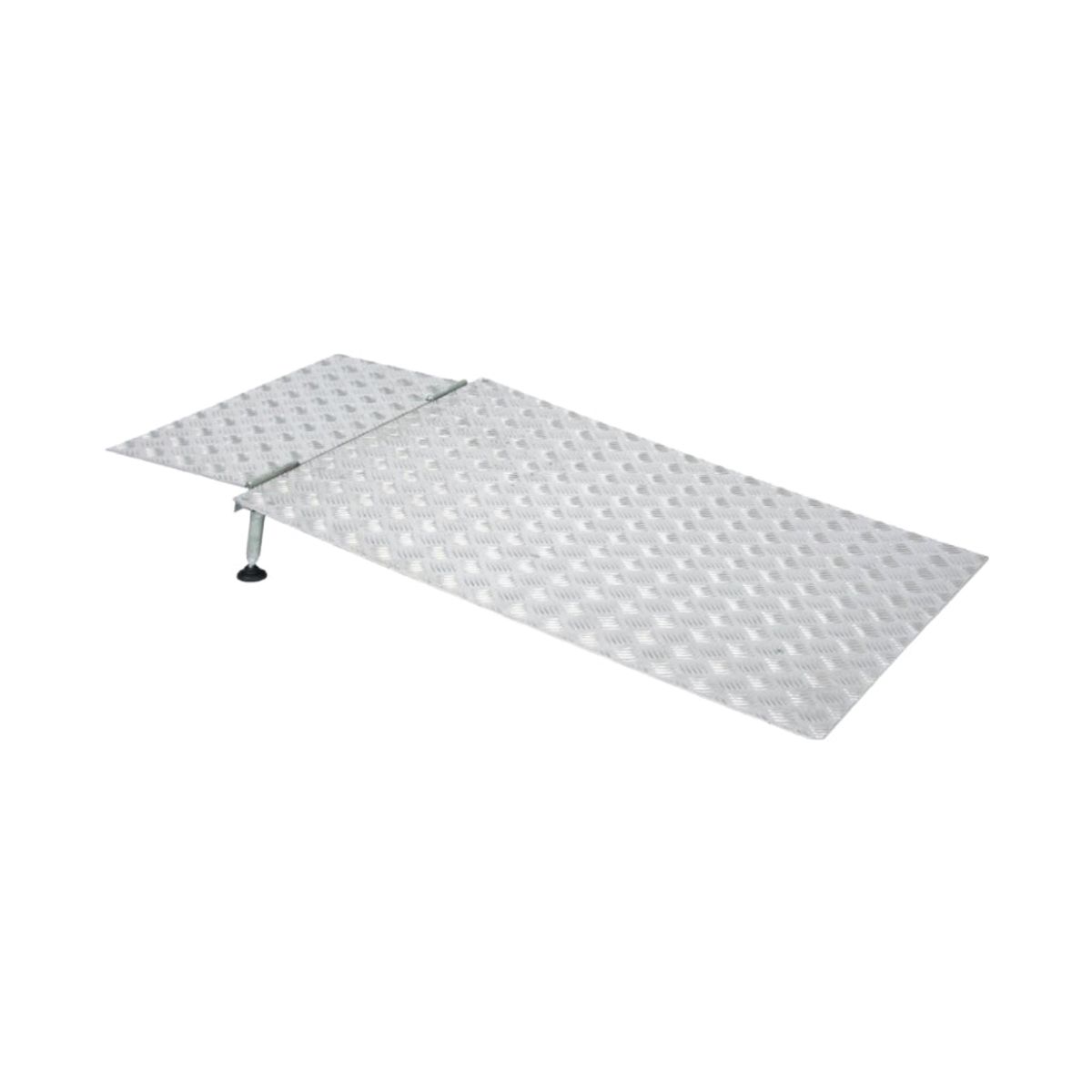 Terrasserampe med klap - Universal, aluminium, justerbar højde, skridsikker - 140 cm