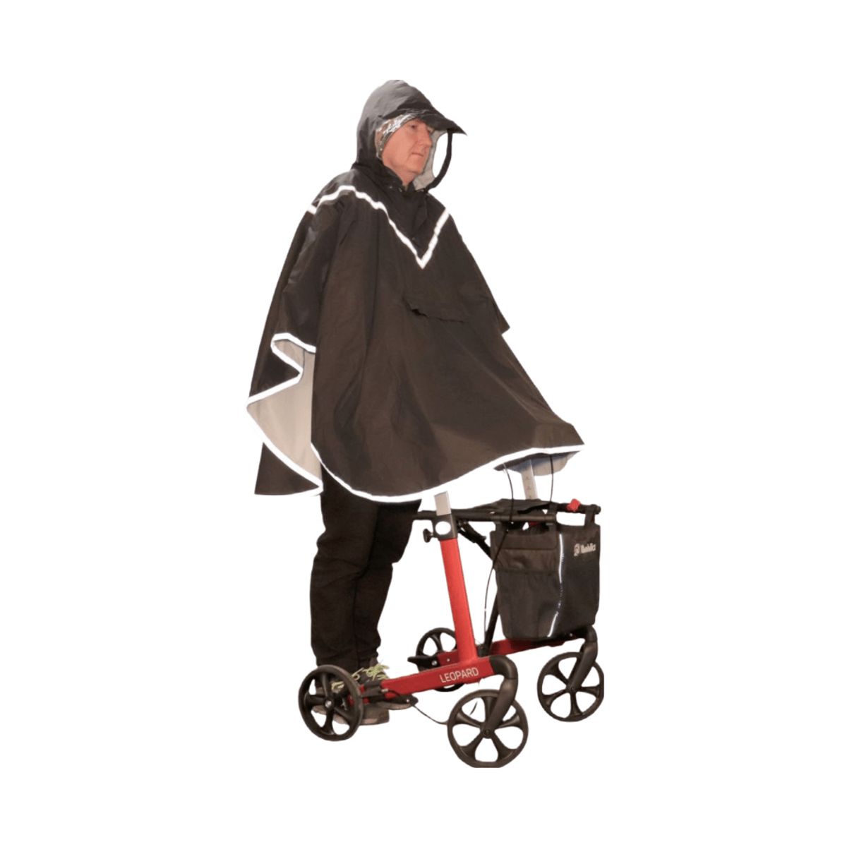 Regnoverslag (poncho) til rollatorbrugere - Universal - Large