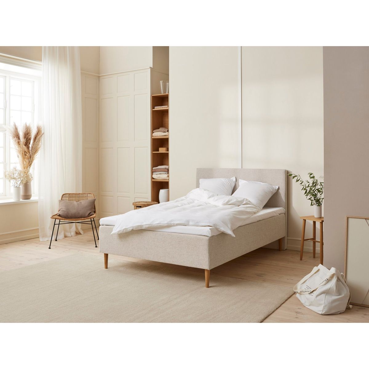 Monark - Trykaflastende | Boxmadras (Sand) 105x210 cm.